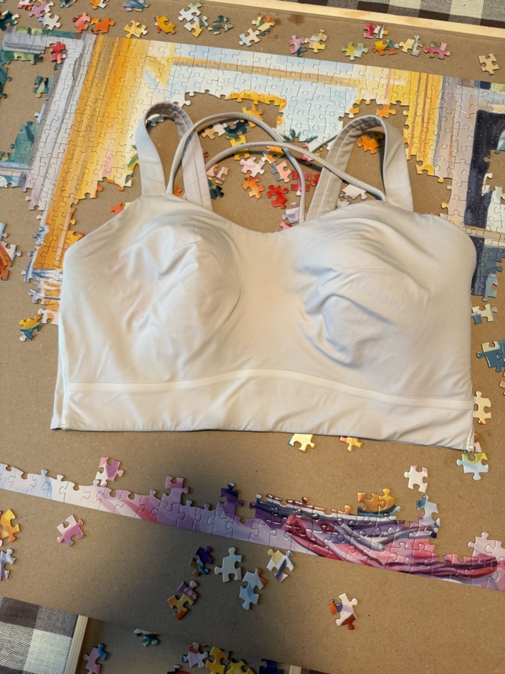 lululemon athletica Cream Longline Wireless Sports Bra